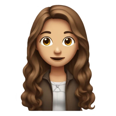 Girl with brown long hair with key in hand sticker
