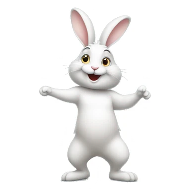 happy rabbit stands on two legs sticker