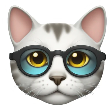 cat with snorkle on sticker