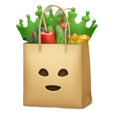 shopping bag with crown sticker