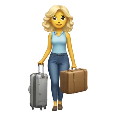 Blonde woman with a suitcase full of kitchen stuff sticker