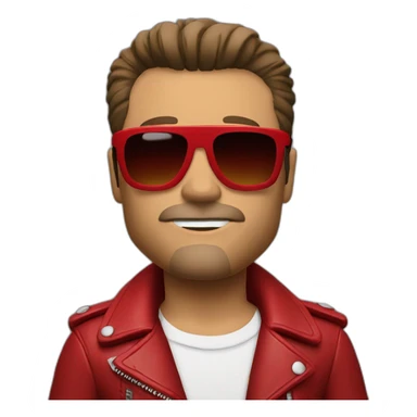 tyler durden with red leather jacket and red sunglasses sticker
