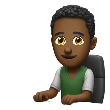 software develooper who is from ethiopia sitting in front of monitor   sticker