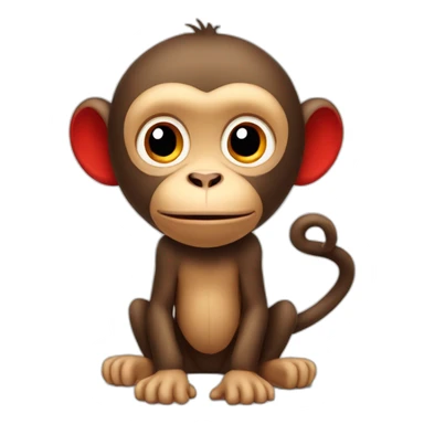 Monkey with red bottom sticker