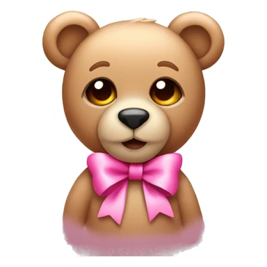 teddy bear with pink bows sticker