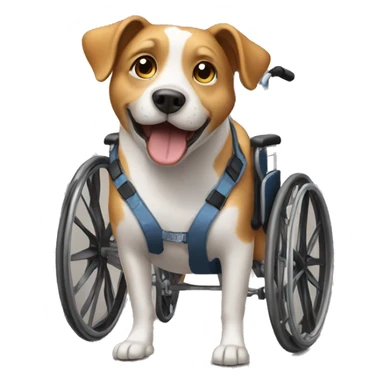 a dog in a wheelchair sticker