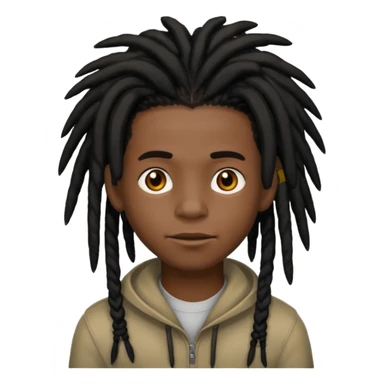 black boy with black dreadlocks  sticker