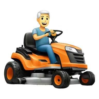 guy on a zero turn lawn mower sticker