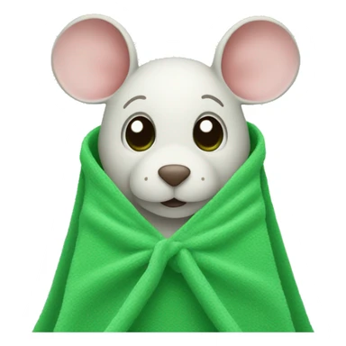 make me a mittel maus withe a green heart blanket  sticker