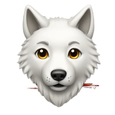 White wolf with chopstick legs sticker
