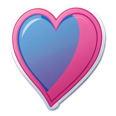 Pink and blue heart sticker