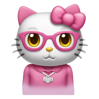 hello kitty with heart eyes  sticker