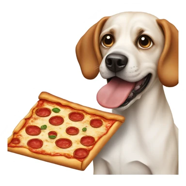 Dog with a human body eating pizza sticker