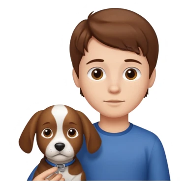 Little boy and dog sticker