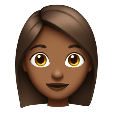Brown haired girl, brown skin, palms on face sticker