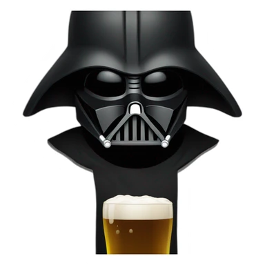 dark vador drinking beer sticker