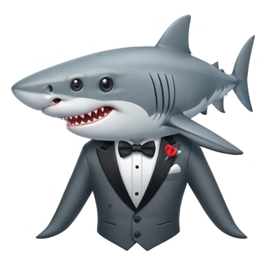 shark wearing a tuxedo sticker