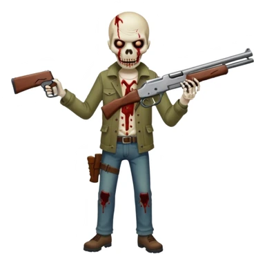 Bloody zombie shotgun pointed straight forward. In the style of your bleeding skull zombie art, but a shotgun pointing forward, not at an angle sticker