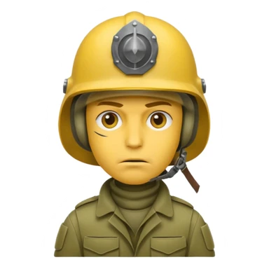 Soldier just face no body generic yellow skin with a gunner helmet that has no insignia sticker