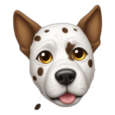 Spotted white dog pointy ears eye patch marking sticker