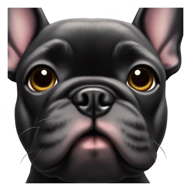 A black French bulldog with fluffy face fur  sticker