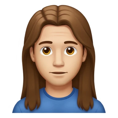 a man with a light skin (not much) with a long hair  sticker