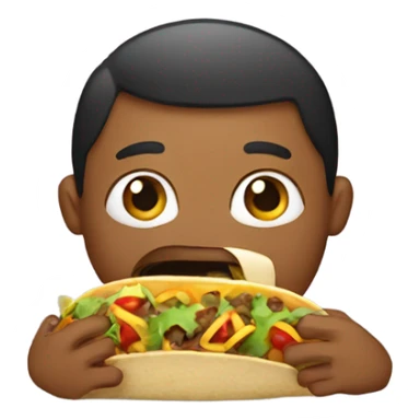 Person eating taco sticker