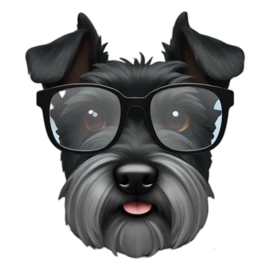 Senior Scottish terrier with glasses black sticker