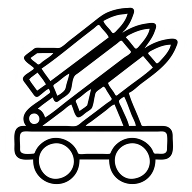 missile battery, outlined icon style sticker