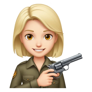 Devious smile with a gun  sticker