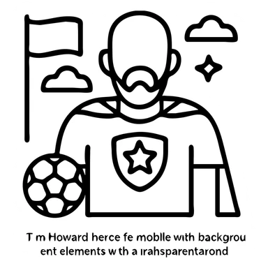 Tim Howard héroe fc mobile with background elements sticker