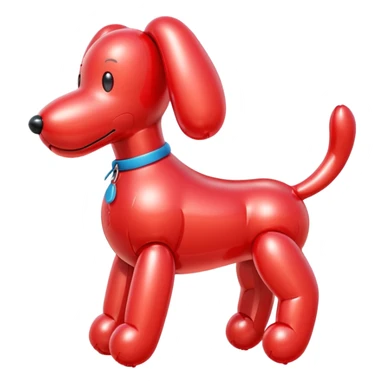 red ballon dog with no eyes or face  sticker