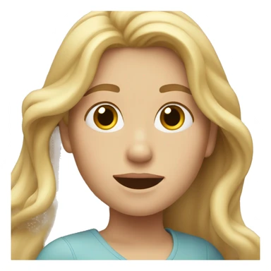 a girl with long blonde hair in the wind sticker