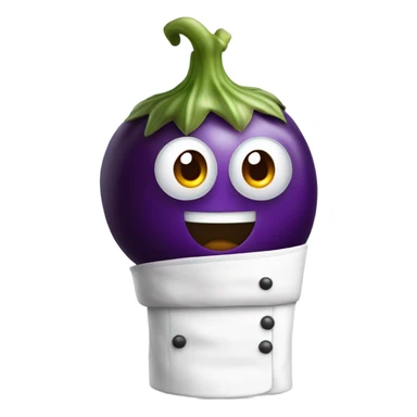 Eggplant with chef’s hat on  sticker