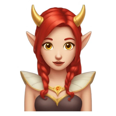 fairy princess devil horns red hair gold eyes sticker