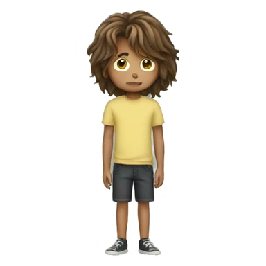 long hair boy with insecurities sticker