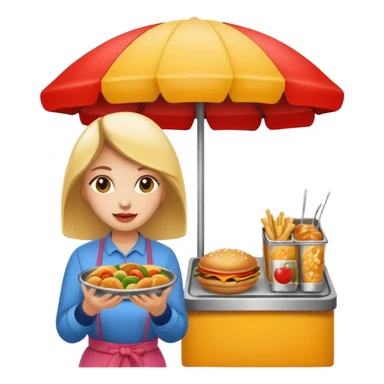 woman with street food sticker