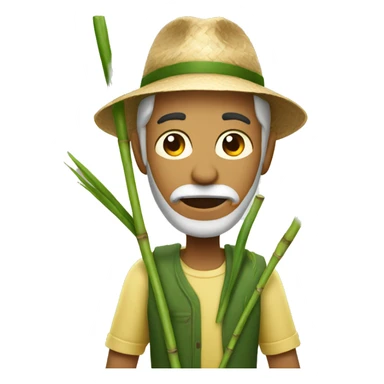 Man with a sugarcane sticker