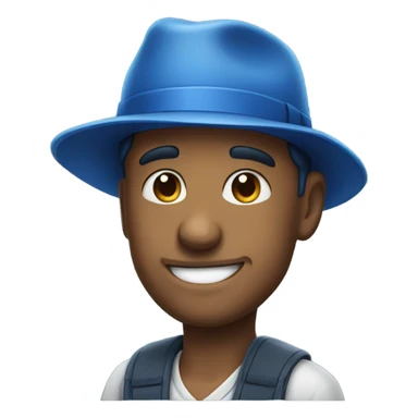 Man smirking in a blue hat sticker