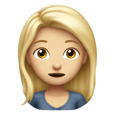 Nervous blonde girl sticker