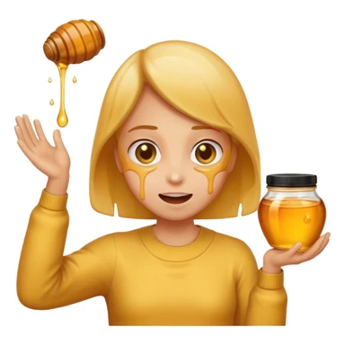 Person throwing up honey sticker