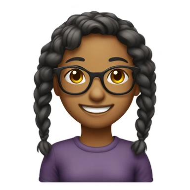 smiling girl with glasses indoors emoji  sticker