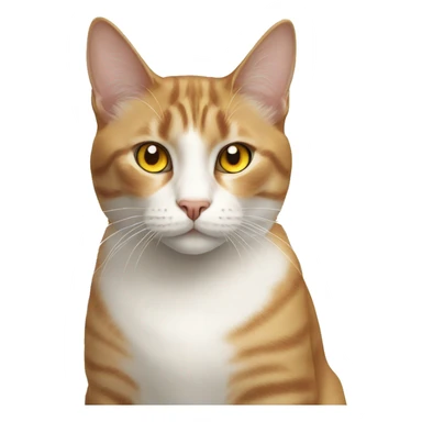 White and brown cat with yellow eyes sticker