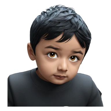 boy with black hair staring sticker