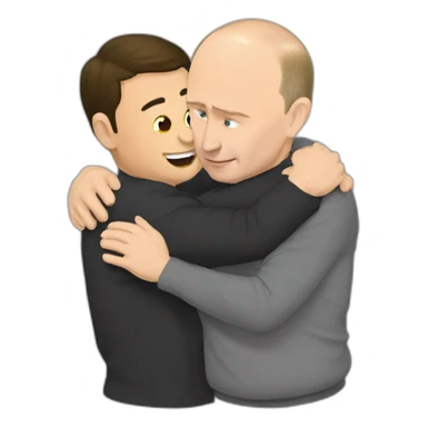 putin hugs zelensky sticker