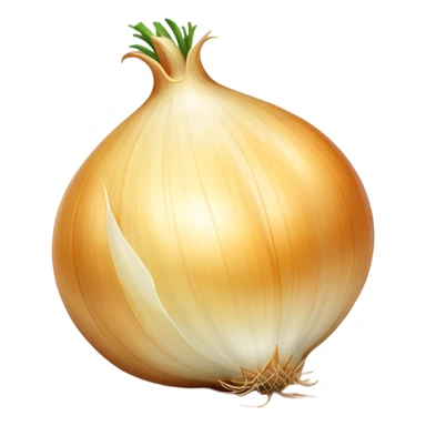 Cinematic crisp white onion, slightly peeled to reveal smooth layers, warm golden tones, rustic and fresh, soft glowing highlights. sticker