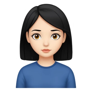 chica con pelo  negro y media melena y ojos  oscuros sticker