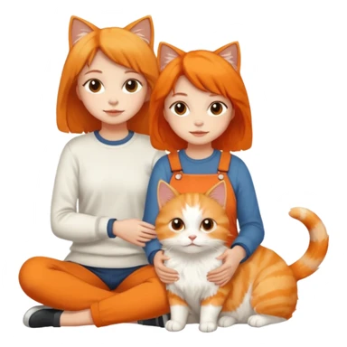 Two nasty girls with white and orange cat sticker