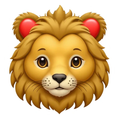 León con corazones en el ojo sticker