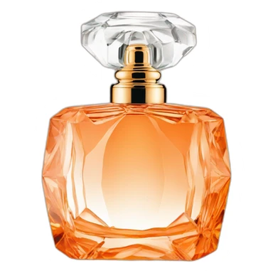 Iconic Luxury Esmerald Cut Crystal Fragrance Bottle Orange Tint sticker